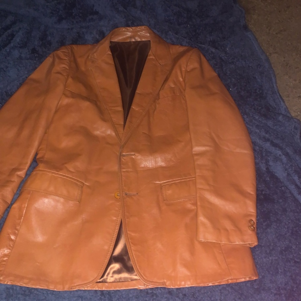 Brown leather jacket